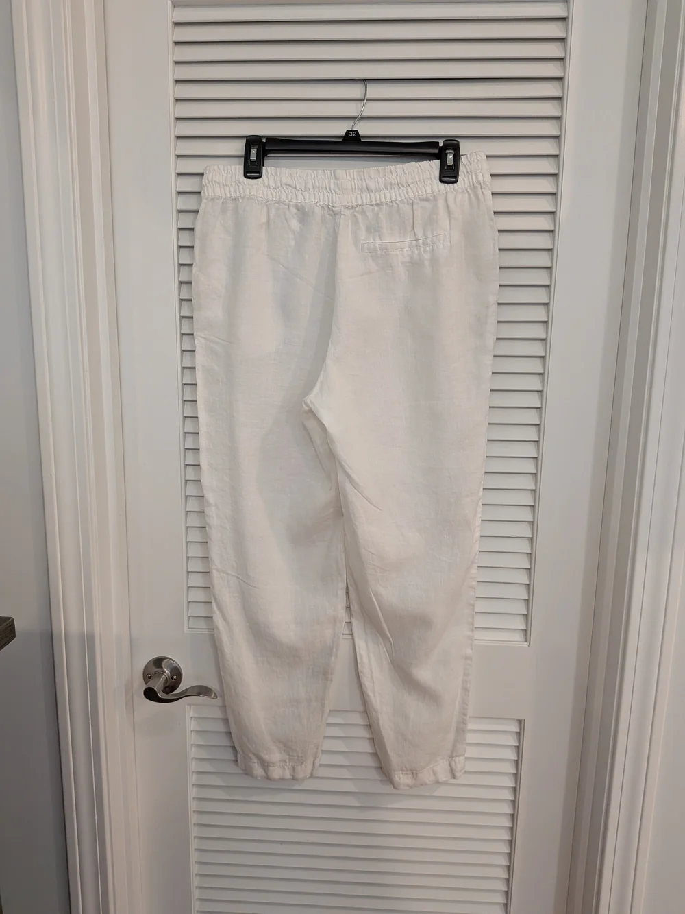 H& M  White Drawstring Linen Blend Pants Women Size 8 (Medium)